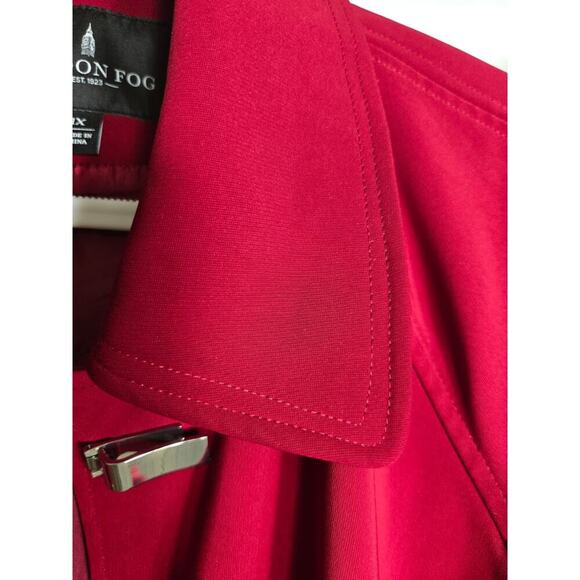 London Fog Rain Trench Coat Size 1X Red Outdoor  Rain fall - Picture 9 of 13
